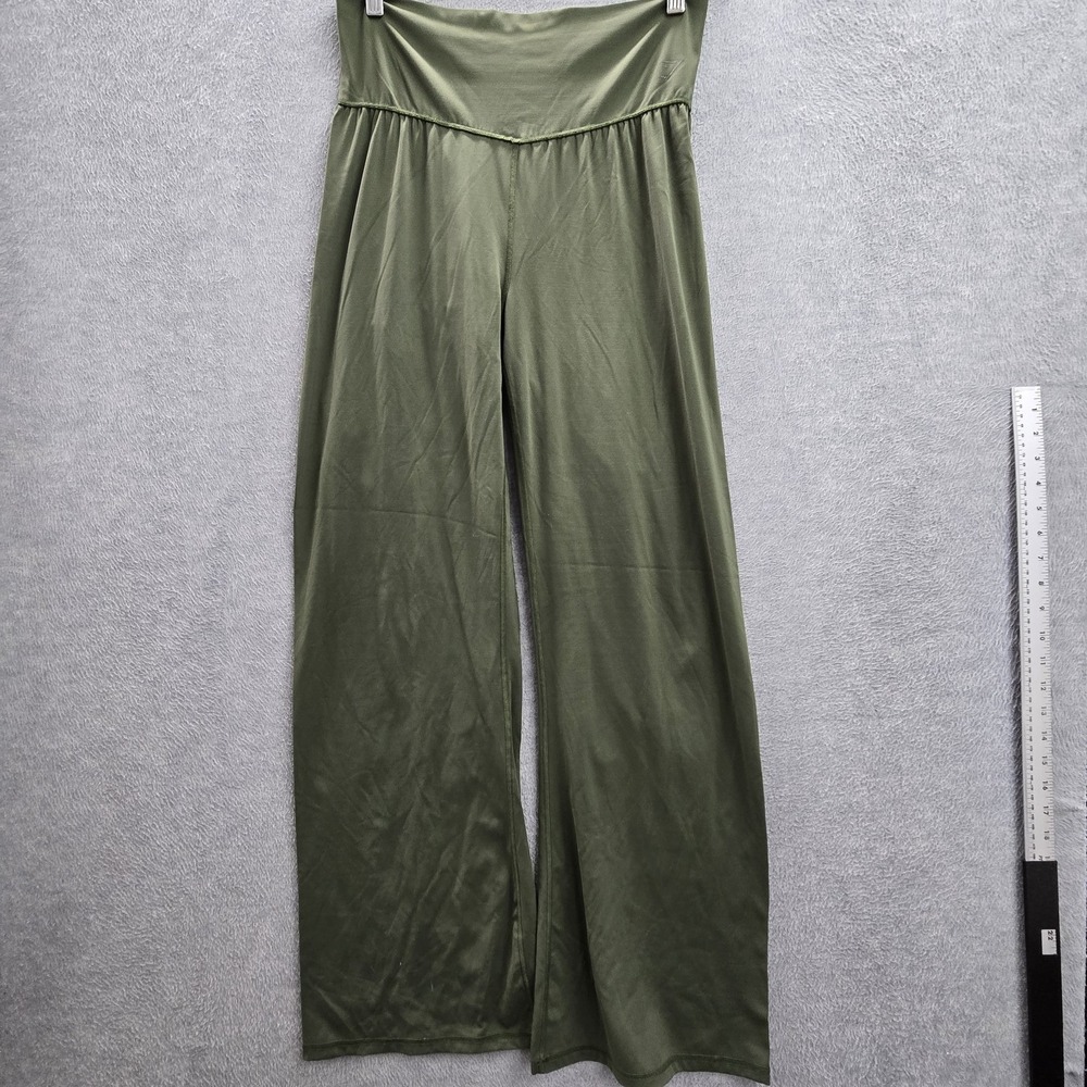 GYMSHARK Women Activewear Pants XXL Green High Waist Evelate Flared Legging READ